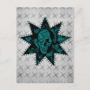 Carte Postale Punk Skull (Turquoise)
