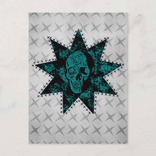 Carte Postale Punk Skull (Turquoise) (Devant)