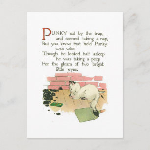 Carte Postale Punky assis au piège