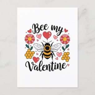 Carte Postale Punny Bee my Valentine