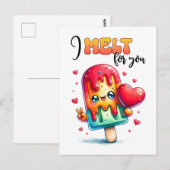 Carte Postale Punny Je fond pour toi Valentine (Devant / Derrière)