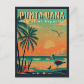 Carte Postale Punta Cana DR Retro Seagull Souvenir 1950 (Devant)