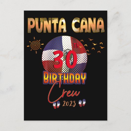 Carte Postale Punta Cana République dominicaine Anniversaire (Devant)