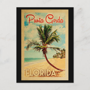 Carte Postale Punta Gorda Florida Palm Tree Beach Vintage voyage