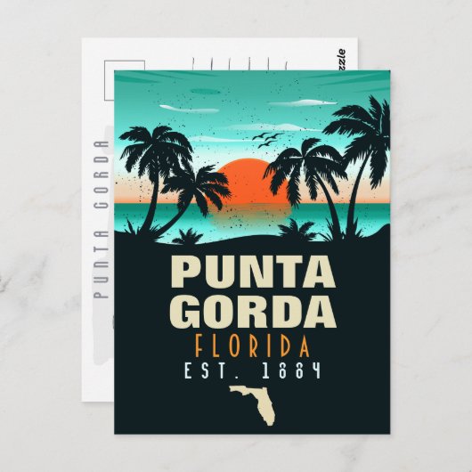 Carte Postale Punta Gorda Florida Retro Sunset Souvenirs (Devant / Derrière)