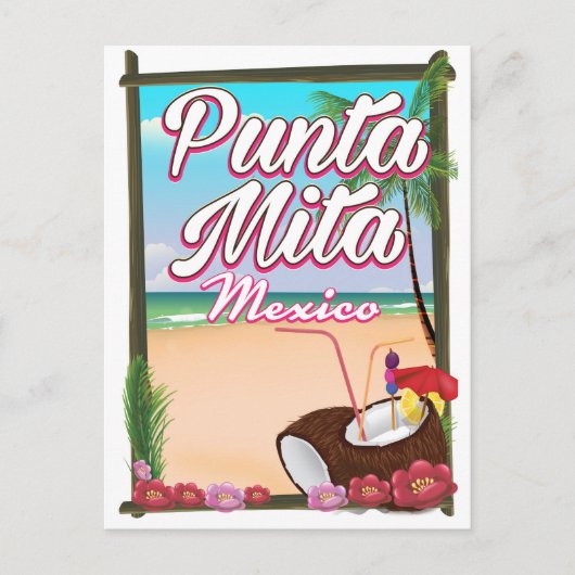 Carte Postale Punta Mita, affiche de voyage sur la plage de Mexi (Devant)