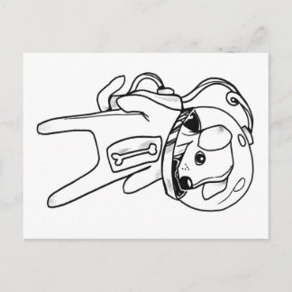 Carte Postale pup dans l'espace