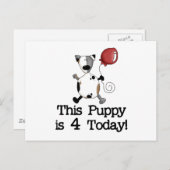 Carte Postale Puppy est 4 Tshirts et cadeaux d'anniversaire (Devant / Derrière)