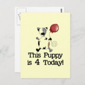 Carte Postale Puppy est 4 Tshirts et cadeaux d'anniversaire (Devant / Derrière)