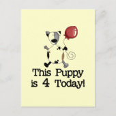 Carte Postale Puppy est 4 Tshirts et cadeaux d'anniversaire (Devant)