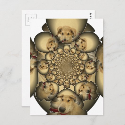 Carte Postale Puppy Kaleidoscope Art Print (Devant / Derrière)