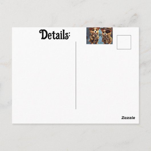 Carte Postale Pups de soirée mystère (Dos)