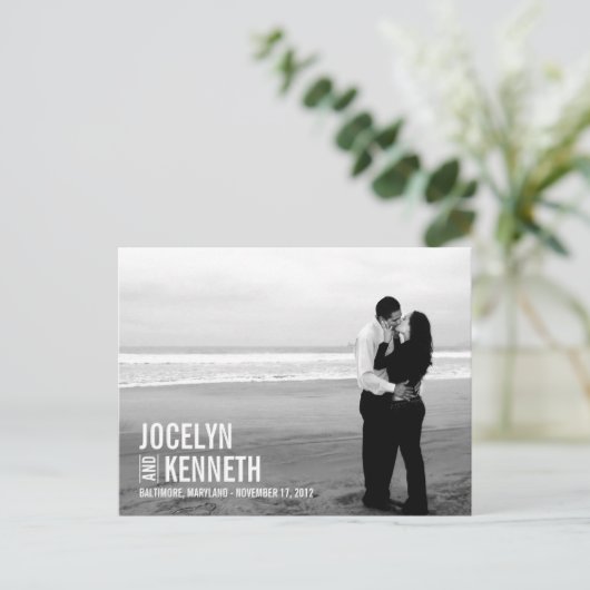 Carte postale 'Pure Simplicity Save The Date' - Bl (Debout devant)