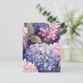 Carte Postale purple and rose hydrangeflower heads (Debout devant)