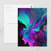 Carte Postale Purple Aqua Turquoise Belle Flûte Abstraite (Devant / Derrière)