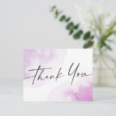 Carte Postale Purple aquarelle manuscrite script merci (Debout devant)