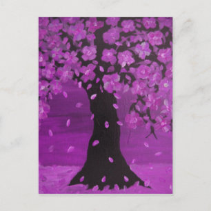 Carte Postale Purple Blossom Tree Design Art