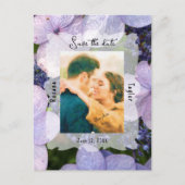 Carte Postale Purple Blue Hydrangea Mariage Photo Enregistrer la (Devant)