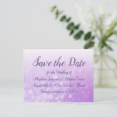 Carte Postale Purple Bubbles Personnalisé Enregistrer la date Ca (Debout devant)