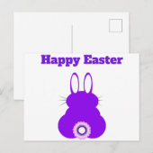 Carte Postale Purple Bunny Pâques (Devant / Derrière)