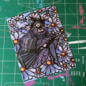 Carte Postale Purple Coffee Witch Daisy Art