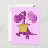 Carte Postale Purple Dragon Cupcake Balloons (Devant / Derrière)