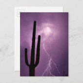 Carte Postale Purple éclair et cactus, AZ (Devant / Derrière)