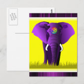 Carte postale Purple Elephant (Devant / Derrière)