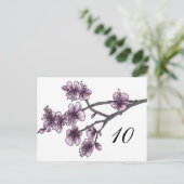 Carte Postale Purple Fleurs simples de cerises Numéro de tableau (Debout devant)