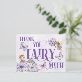 Carte Postale Purple Floral Thank You Fairy Much (Debout devant)