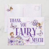 Carte Postale Purple Floral Thank You Fairy Much (Devant / Derrière)