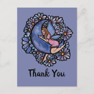 Carte Postale Purple Flower Moon Fairy      