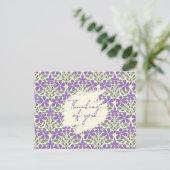 Carte Postale Purple Flowers Illustrated Botanical Pattern (Debout devant)