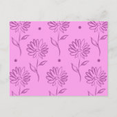 Carte Postale Purple Flowers Outline Pattern (Devant)