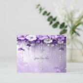 Carte Postale Purple Flowers with Dangling Pearls Postcard (Debout devant)