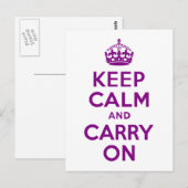 Carte Postale Purple Gardez le calme et continuer (Devant / Derrière)