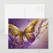 Carte Postale Purple & Gold Butterfly # 19 (Devant / Derrière)