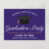 Carte Postale Purple graduation Class of 2023 Custom Party (Devant)