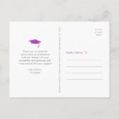 Carte Postale Purple graduation photo bold typographie merci (Dos)