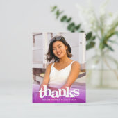 Carte Postale Purple graduation photo bold typographie merci (Debout devant)
