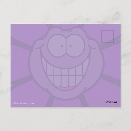 Carte Postale Purple Happy Flower Screwball Graphics (Dos)