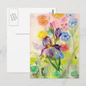 Carte postale 'Purple Iris' (Devant / Derrière)