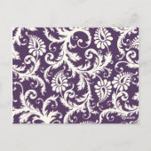 Carte Postale Purple, ivoire, rose Tirage Damas Numéro de tablea (Dos)