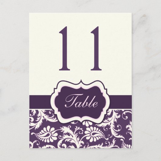 Carte Postale Purple, ivoire, rose Tirage Damas Numéro de tablea (Devant)