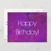 Carte Postale Purple Joyeux Anniversaire avec message (Devant / Derrière)