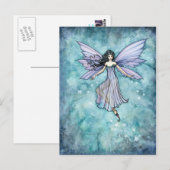 Carte Postale Purple Lavender Fairy Art par Molly Harrison (Devant / Derrière)