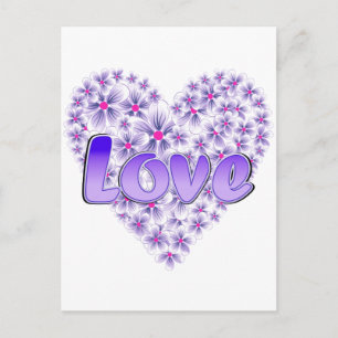 Carte Postale Purple Love and Daisies