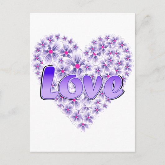 Carte Postale Purple Love and Daisies (Devant)