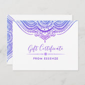 Carte Postale Purple Mandala Conception de certificat cadeau (Devant / Derrière)