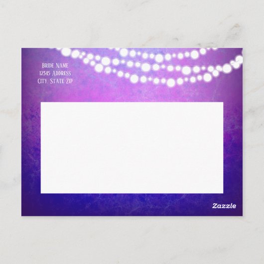 Carte Postale Purple Ombre String lights rustique Enregistrer la (Dos)